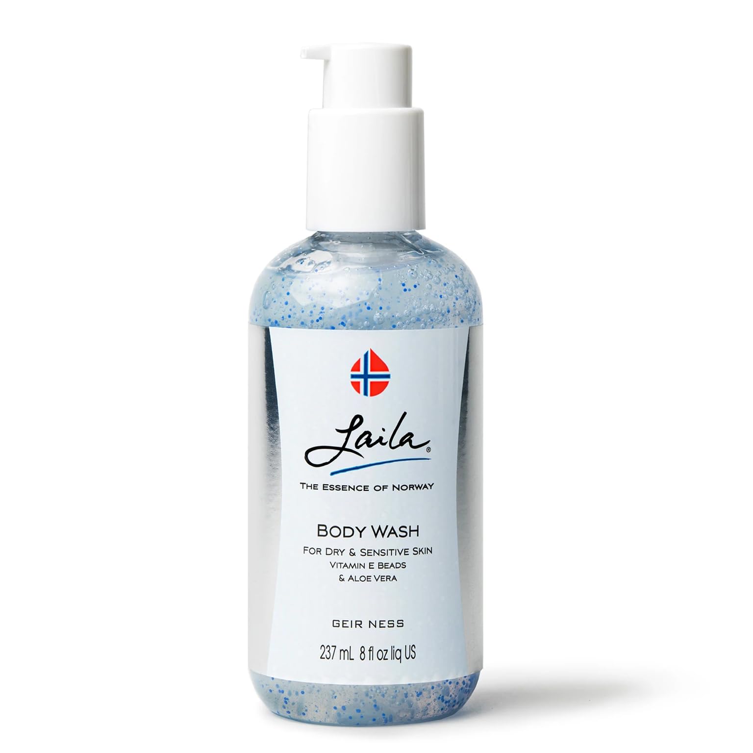 Geir Ness Laila Body Wash – Nourishing Shower Gel with Vitamins A & E for Dry & Sensitive Skin | Rich Foam & Delicate Fragrance
