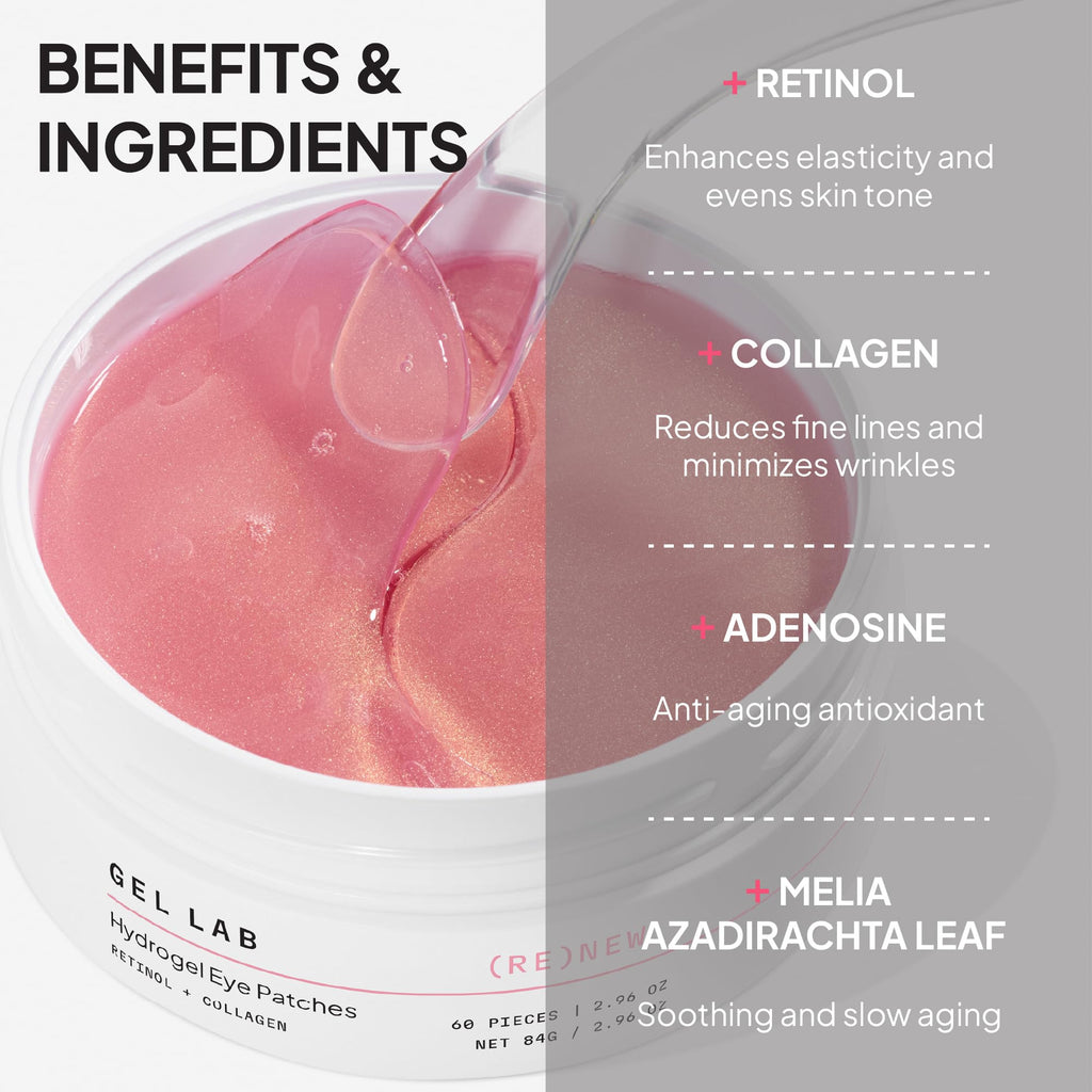 Gel Lab Renew Retinol & Collagen Under Eye Patches – Hydrating Korean Skincare