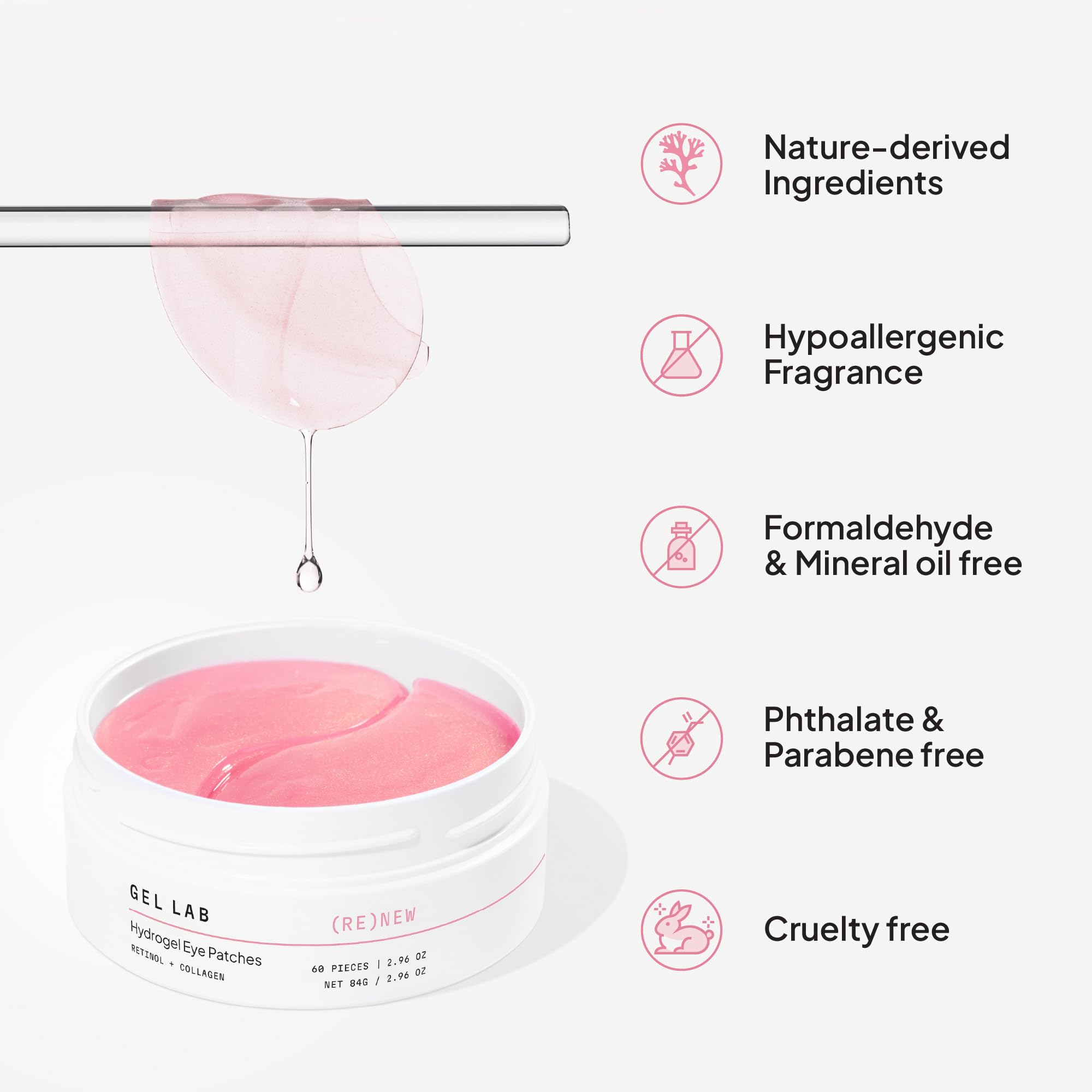Gel Lab Renew Retinol & Collagen Under Eye Patches – Hydrating Korean Skincare