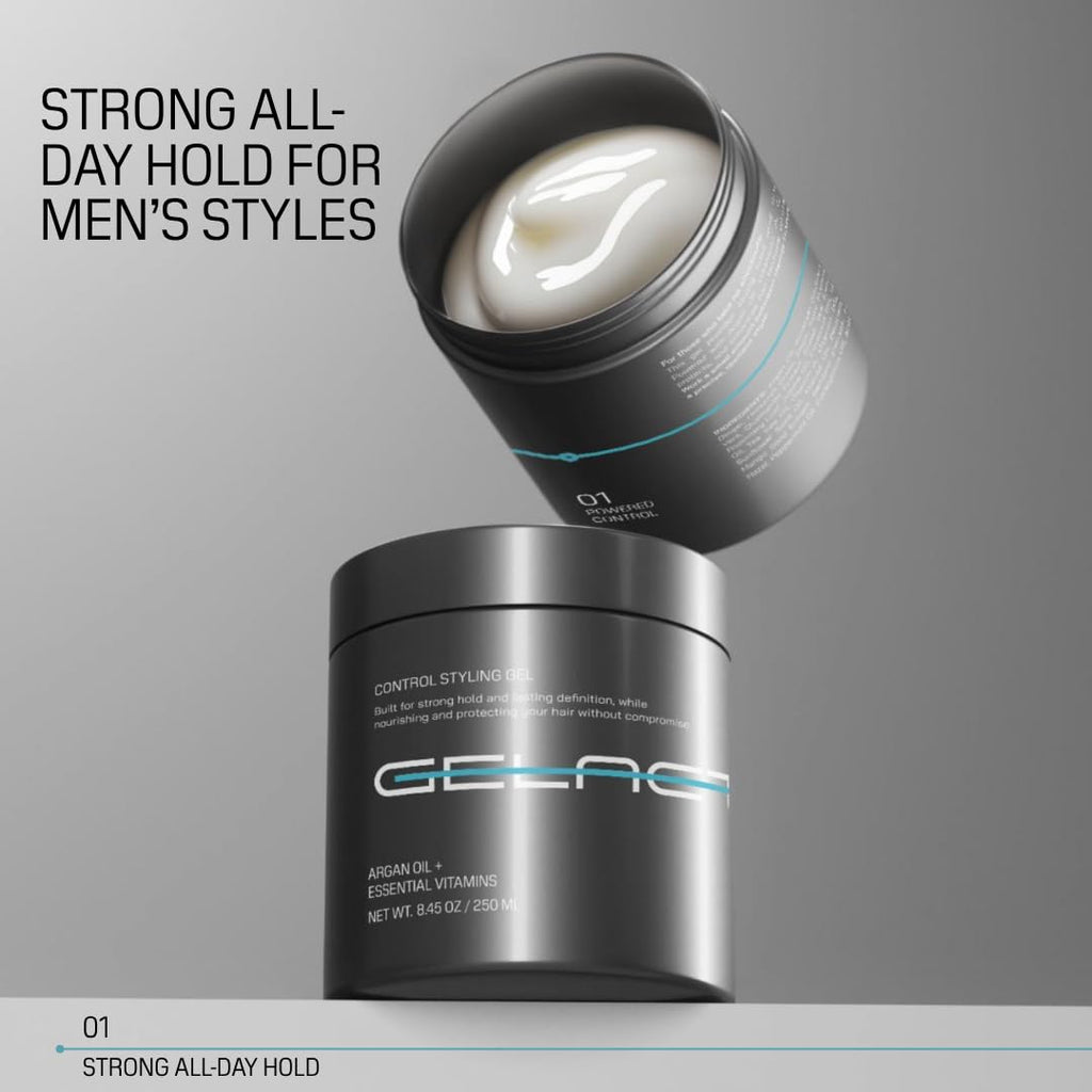 Gelactica Max Control Hair Gel for Men - Strong Hold, Alcohol-Free, Arctic Scent, 18 oz