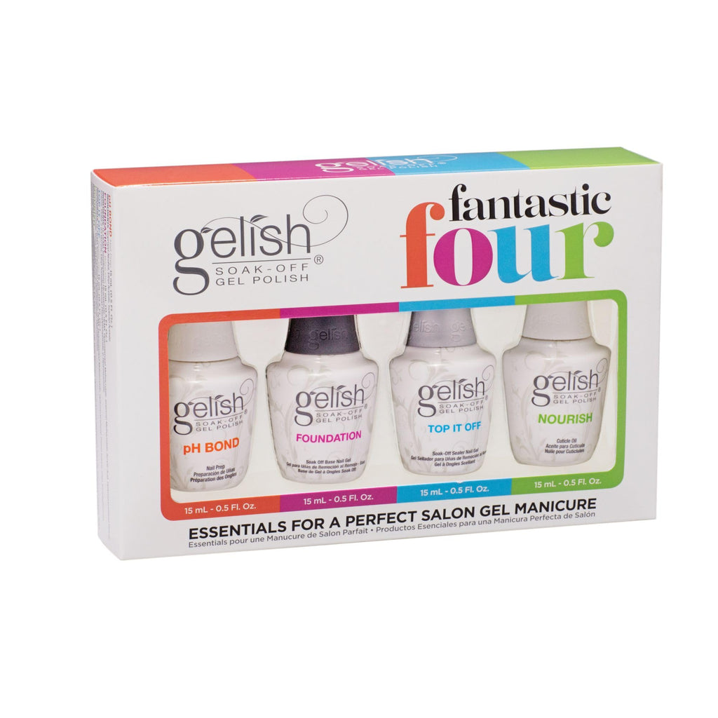 Gelish Fantastic Four Essentials Kit – Long-Lasting, Chip-Free Shine at Home