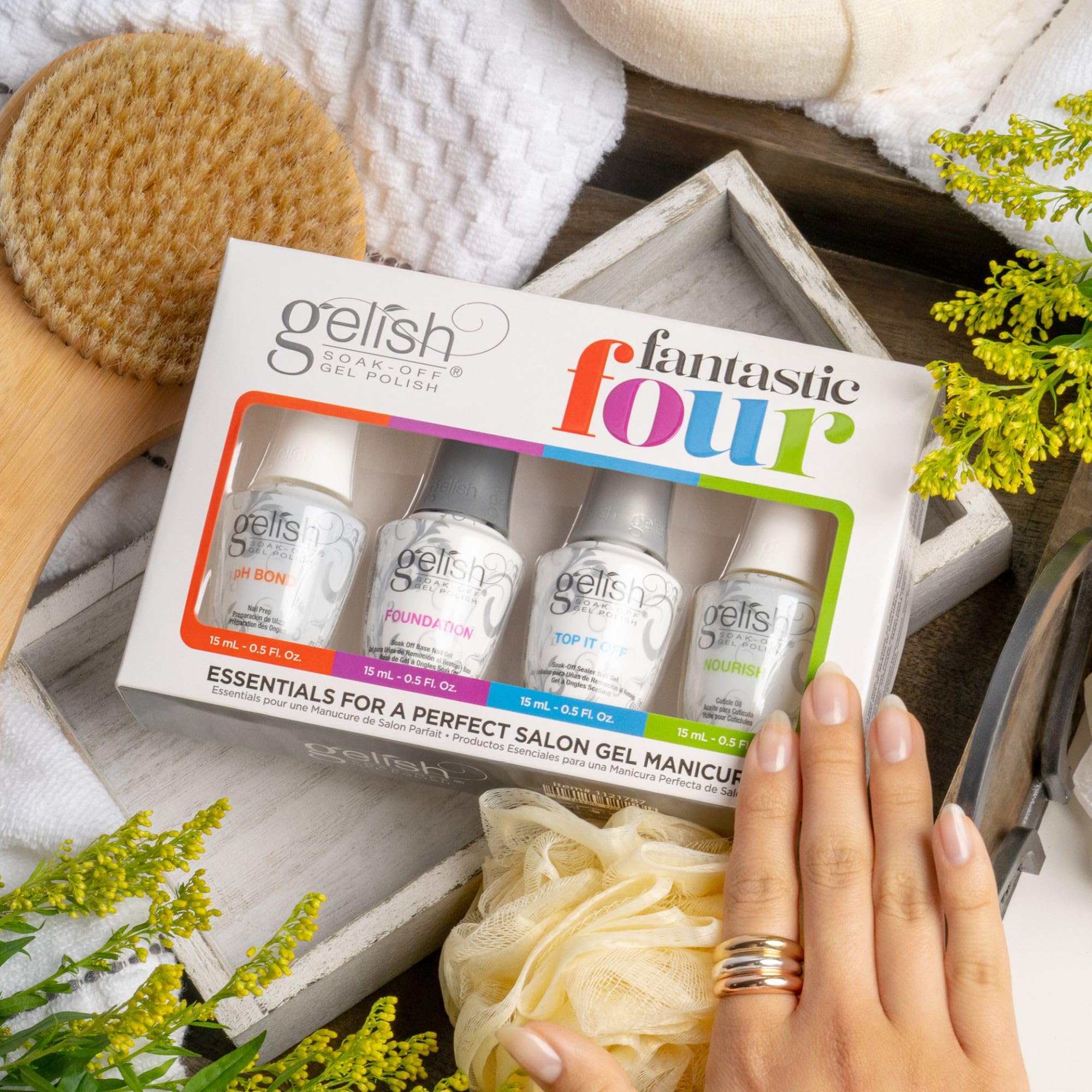 Gelish Fantastic Four Essentials Kit – Long-Lasting, Chip-Free Shine at Home