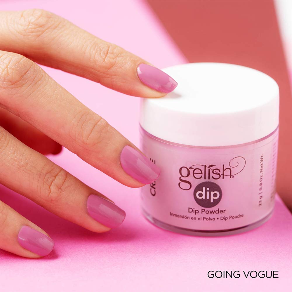 Gelish Going Vogue Dip Powder – Pink Nail Dip, High Shine & Chip-Resistant, 0.8 oz