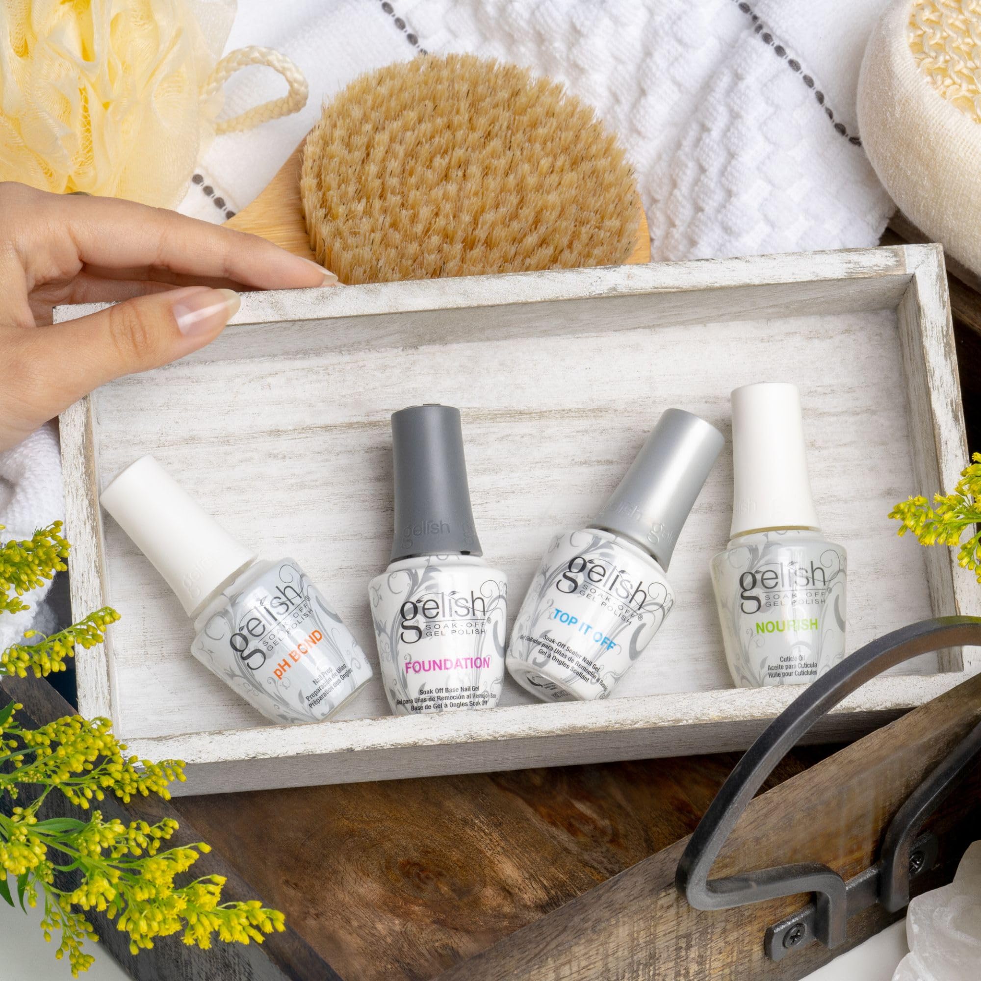 Gelish Fantastic Four Essentials Kit – Long-Lasting, Chip-Free Shine at Home