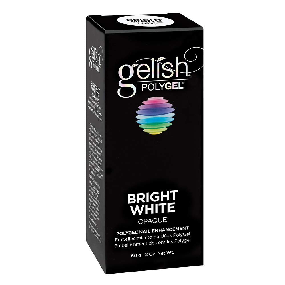 Gelish PolyGel Brand – Hybrid Nail Enhancement, Lighter, Stronger, Odor-Free, No Monomer, Fast Application – Bright White, 2 oz