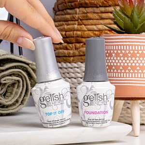 Gelish Dynamic Duo: Foundation Base Gel + Top It Off Sealer Gel Set for Long-Lasting, High-Shine Gel Manicures