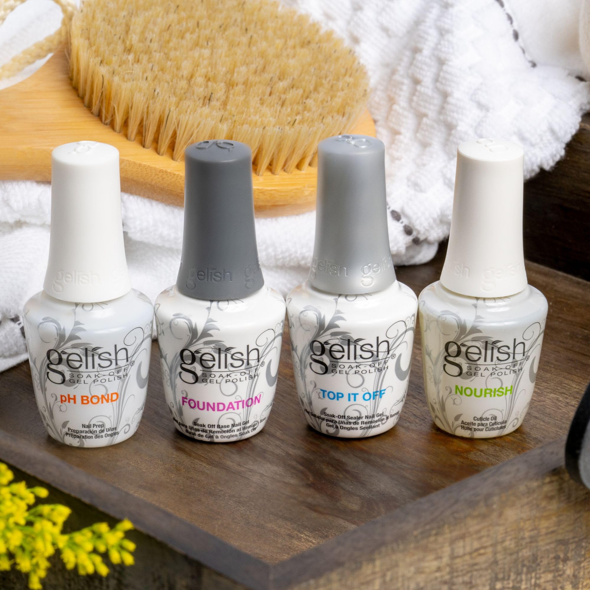 Gelish Fantastic Four Essentials Kit – Long-Lasting, Chip-Free Shine at Home