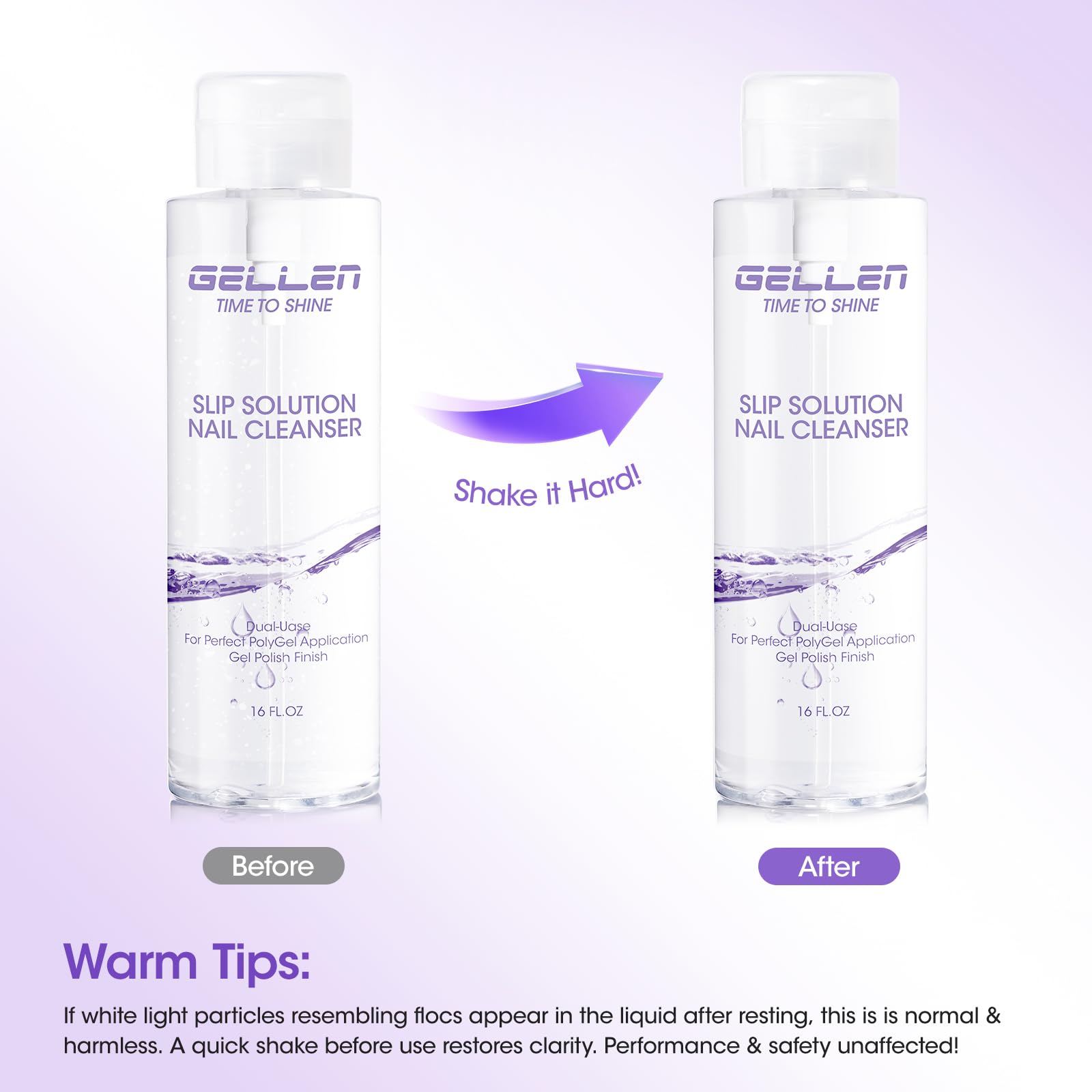GELLEN 473ml Slip Solution for Polygel Nails with Pump Bottle – Nail Brush Included
