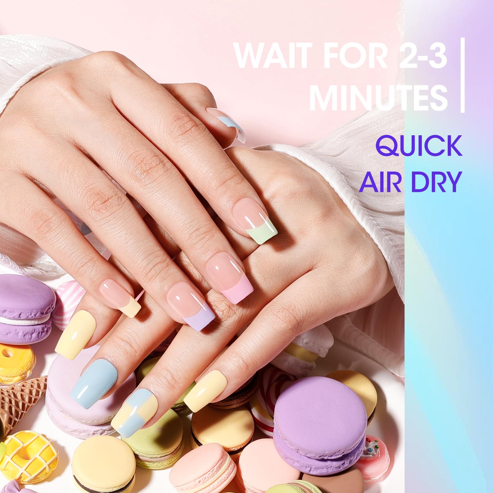 GELLEN Pastel Regular Nail Polish Set – 6 Quick-Dry Colors, No UV Light Needed