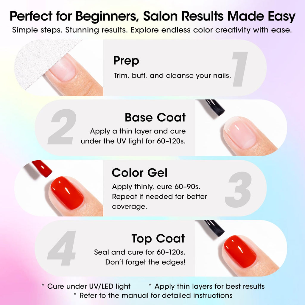 GELLEN 24-Piece Gel Polish Set – 20 Colors, Base Coat, Glossy & Matte Top Coats, Cat-Eye Magnetic Finish (3-Free)