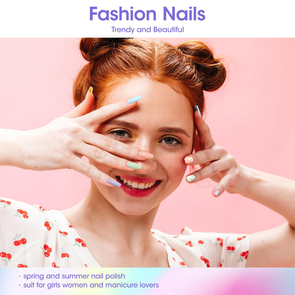 GELLEN Pastel Regular Nail Polish Set – 6 Quick-Dry Colors, No UV Light Needed