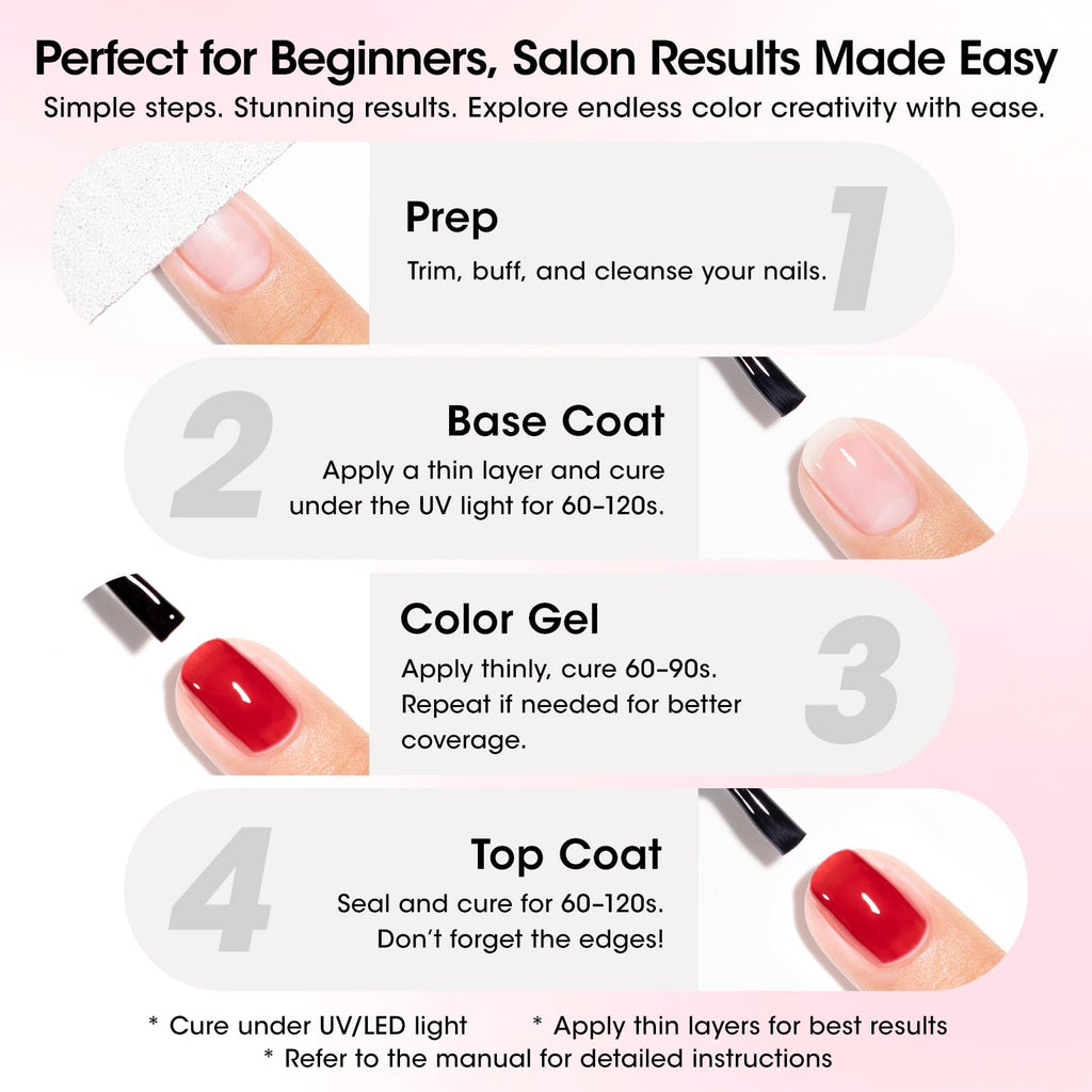GELLEN Nude Gel Nail Polish Set – 20 Colors with Cat-Eye Top Coat & 3-Free Formula