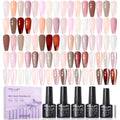 GELLEN Nude Gel Nail Polish Set – 20 Colors with Cat-Eye Top Coat & 3-Free Formula