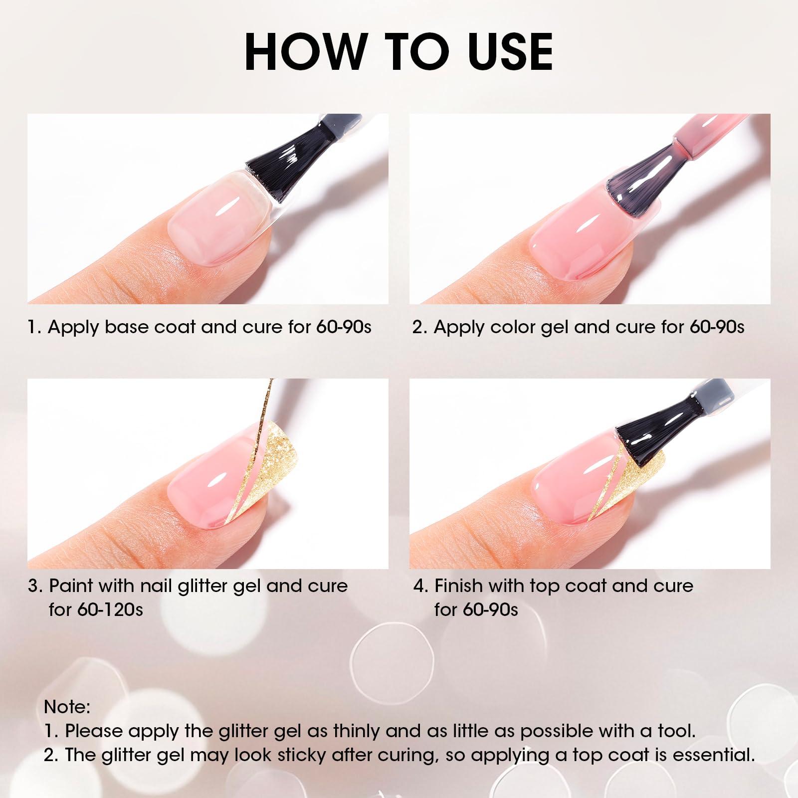 GELLEN Painting Gel for Nails – Champagne Gold & Sparkling Silver, HEMA-Free, UV/LED Cured
