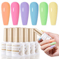 GELLEN Pastel Gel Nail Polish Set – 6 Macaron Colors (Nude to Yellow), No Wipe, 10ml