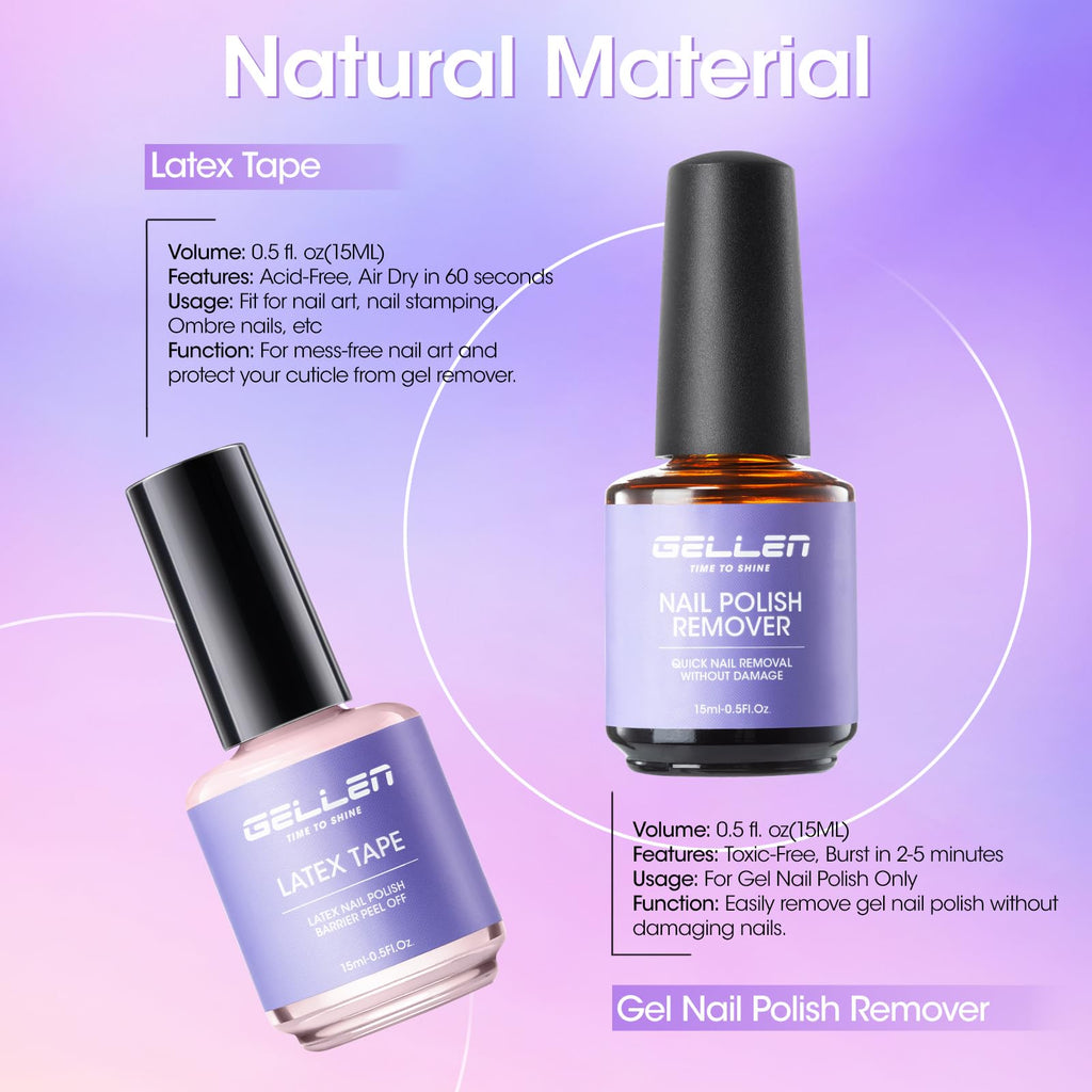GELLEN Gel Nail Polish Remover Kit – 2-Pack Quick Gel Removal in 3-5 Minutes (No Foil Needed)