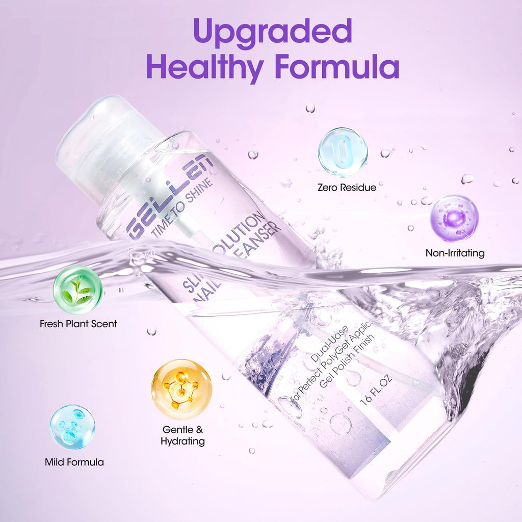 GELLEN 16oz Multi-Purpose Nail Cleanser – Pump Bottle for Nail Prep, Residue Removal & High Shine