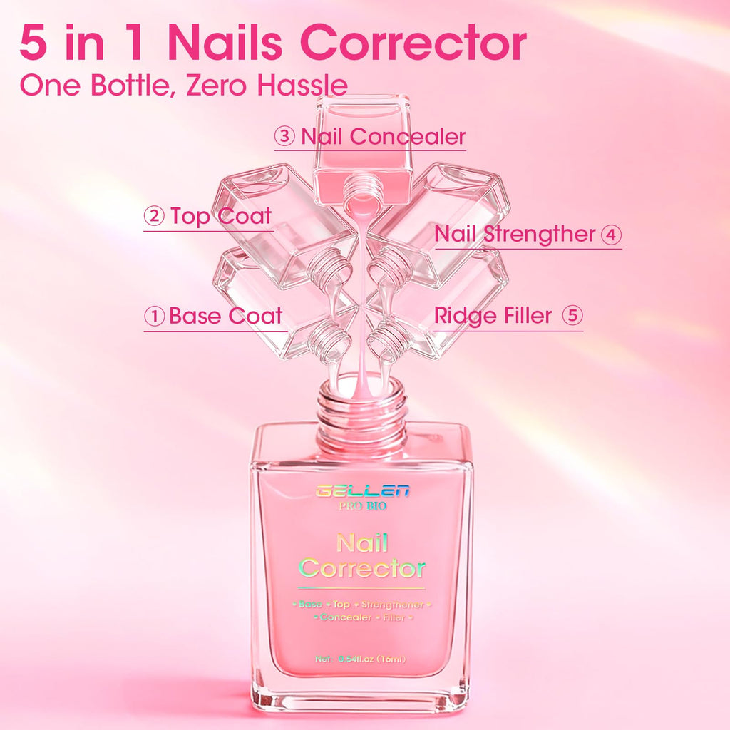 GELLEN PRO BIO 5-in-1 Nail Strengthener & Growth | Clear Pink Tint