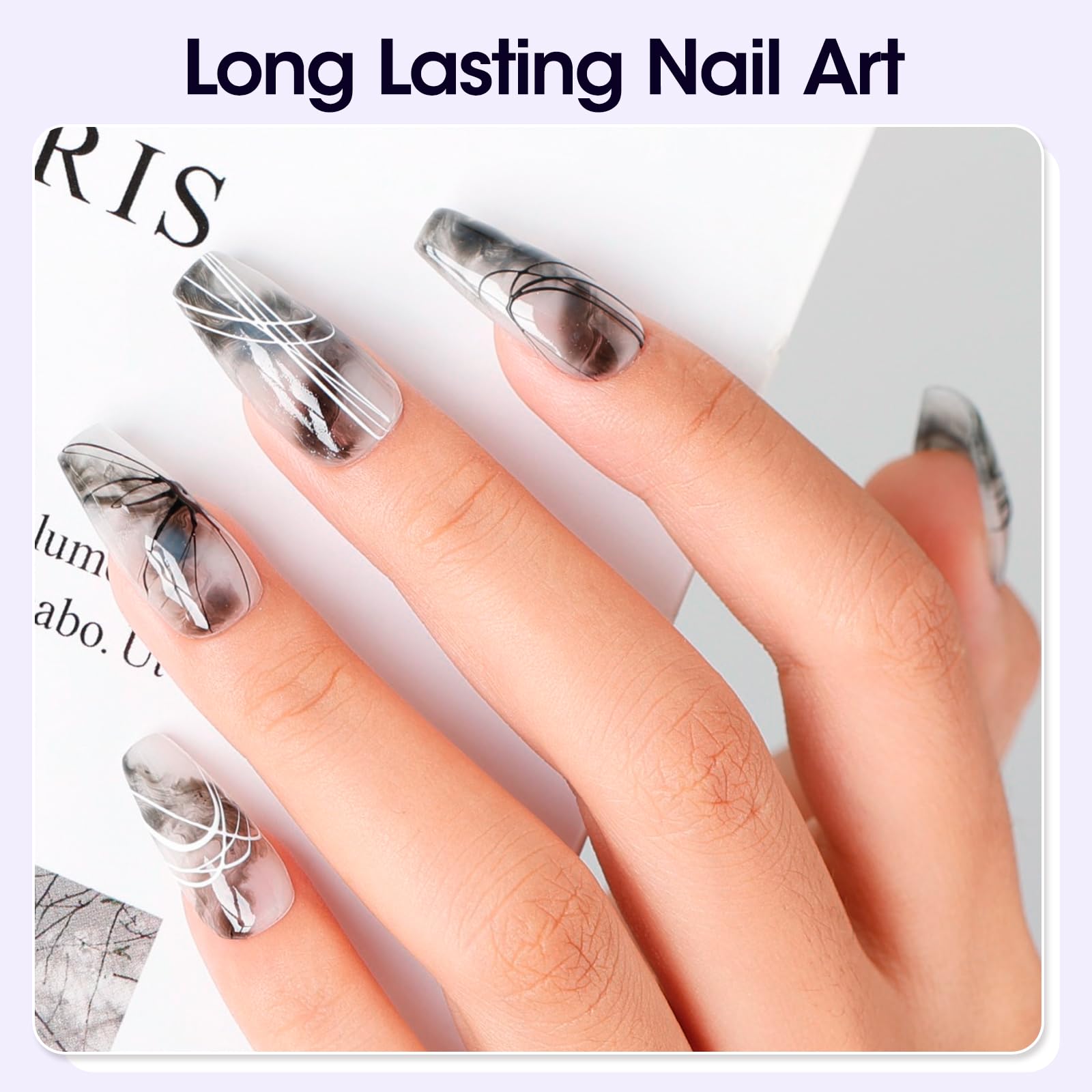 GELLEN Spider Gel for Nails – Classic Black & White Nail Art, Elastic, UV/LED Cured
