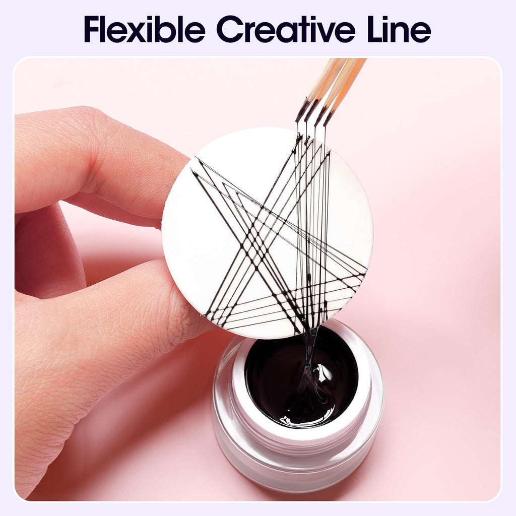 GELLEN Spider Gel for Nails – Classic Black & White Nail Art, Elastic, UV/LED Cured