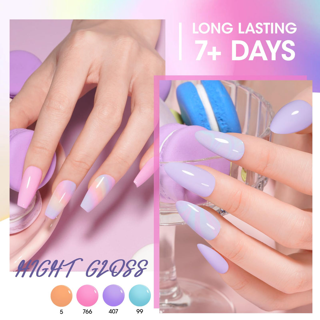 GELLEN Pastel Regular Nail Polish Set – 6 Quick-Dry Colors, No UV Light Needed