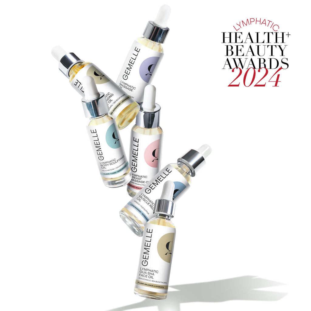 GEMELLE Lymphatic Anti-Aging Face Oil | Travel 15ml, Bakuchiol, Sea Buckthorn, Vitamins C, E & A