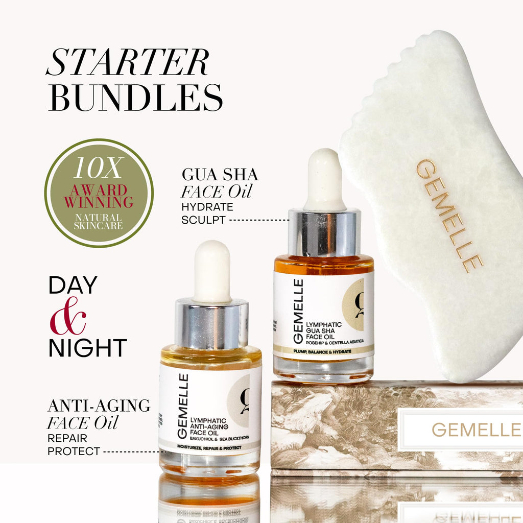 GEMELLE Lymphatic Gua Sha Face Oil | Award-Winning Botanical Hydration | 15ml