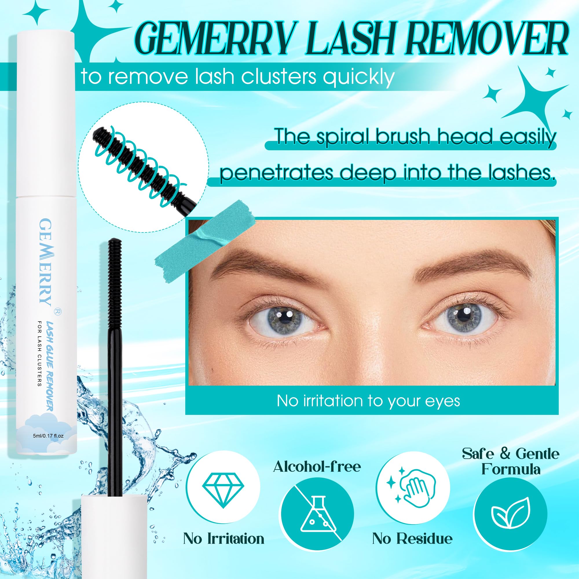 GEMERRY Fluffy Lash Extension Kit – DIY Lash Clusters (280Pcs, D Curl, 80P-10-18mm) with Bond & Seal
