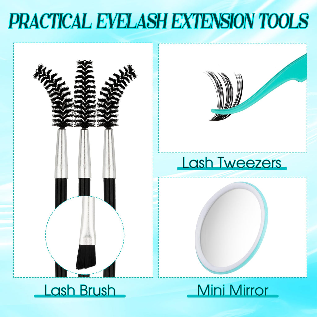 GEMERRY Fluffy Lash Extension Kit – DIY Lash Clusters (280Pcs, D Curl, 80P-10-18mm) with Bond & Seal