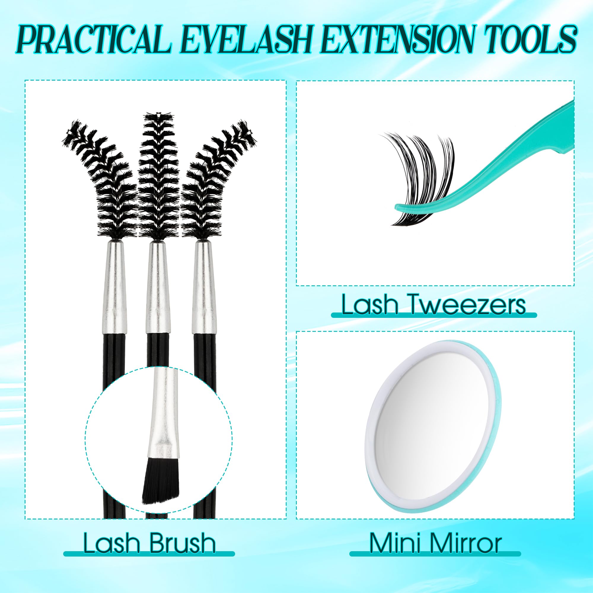GEMERRY Fluffy Lash Extension Kit – DIY Lash Clusters (280Pcs, D Curl, 80P-10-18mm) with Bond & Seal