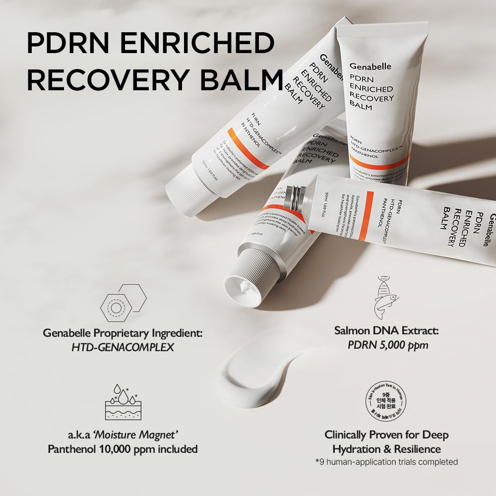 Genabelle PDRN Enriched Recovery Balm – 5,000 ppm PDRN + 10,000 ppm Panthenol, 50 ml (1.69 fl oz) for Sensitive Skin
