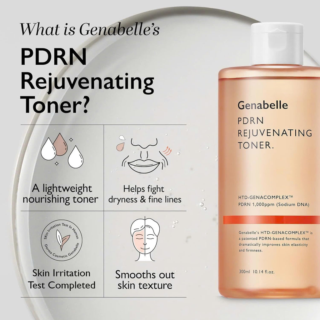 Genabelle PDRN Rejuvenating Toner – Deep Hydration & Skin Barrier Support with PDRN, Panthenol & Hyaluronic Acid | 300ml