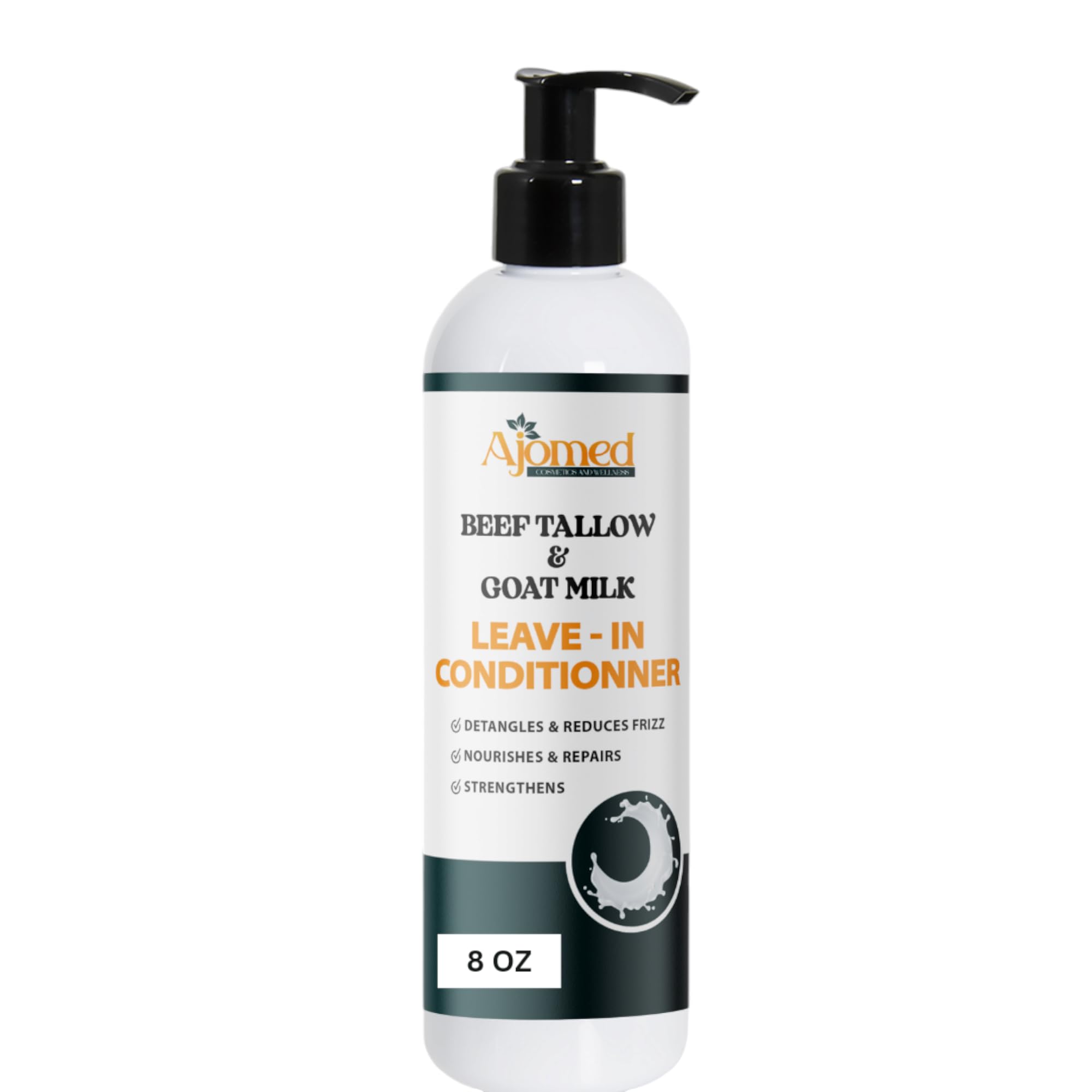 Generic Beef Tallow & Goat Milk Leave-In Conditioner – Handmade Detangler for Dry & Damaged Hair (8 oz)