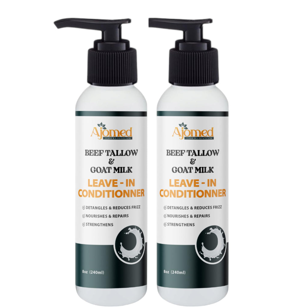 Generic Beef Tallow & Goat Milk Leave-In Conditioner – Handmade Detangler for Dry & Damaged Hair (8 oz)