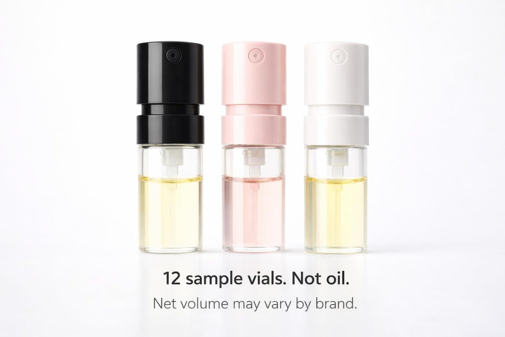 Designer Perfume Sample Set — 12 Random Vials for Women | Fragrance Discovery Kit