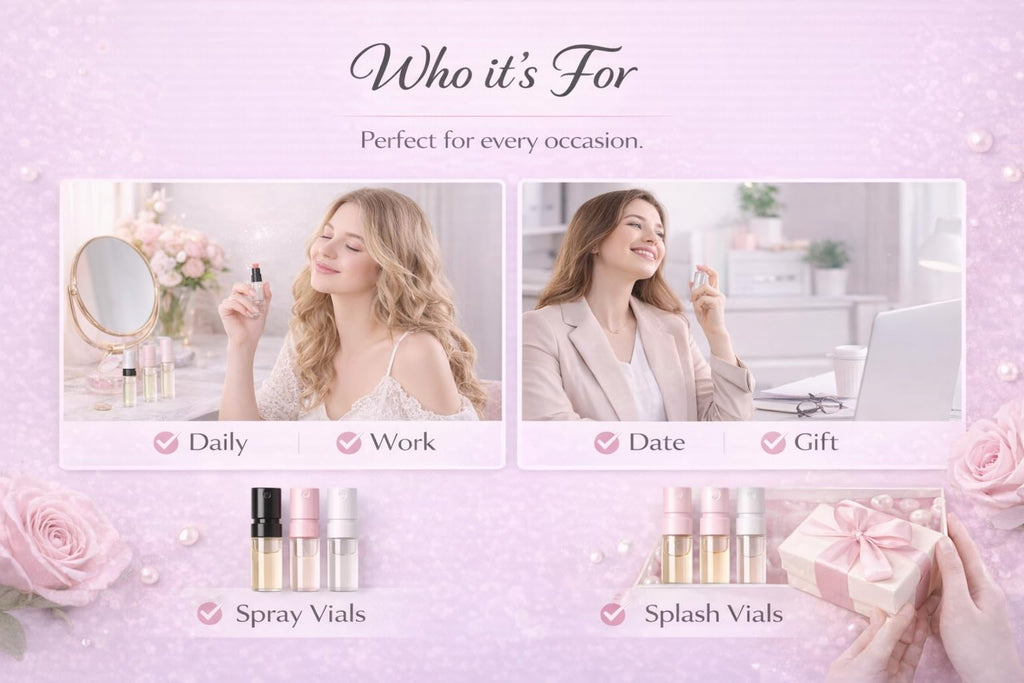 Designer Perfume Sample Set — 12 Random Vials for Women | Fragrance Discovery Kit
