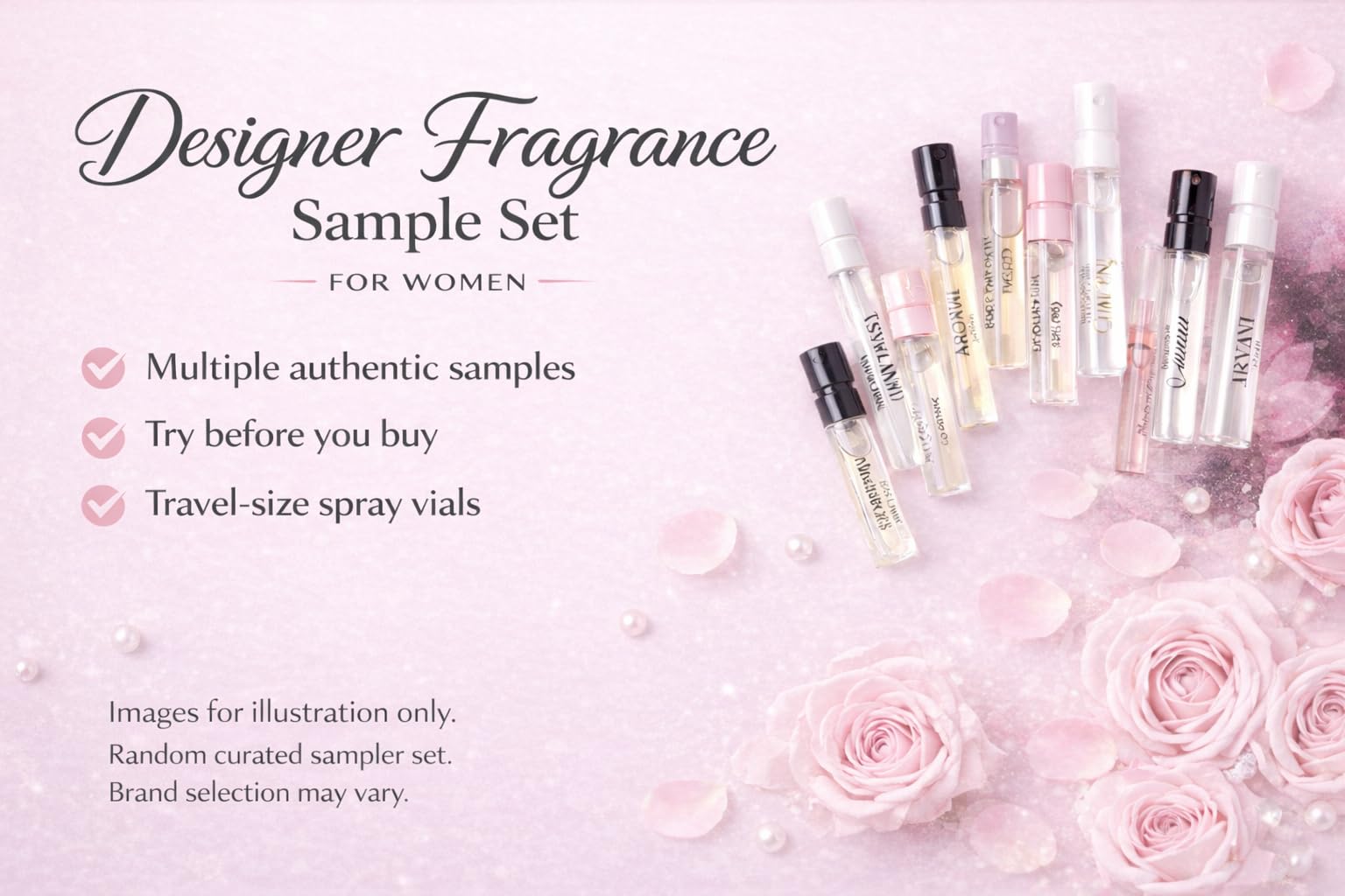 Designer Perfume Sample Set — 12 Random Vials for Women | Fragrance Discovery Kit