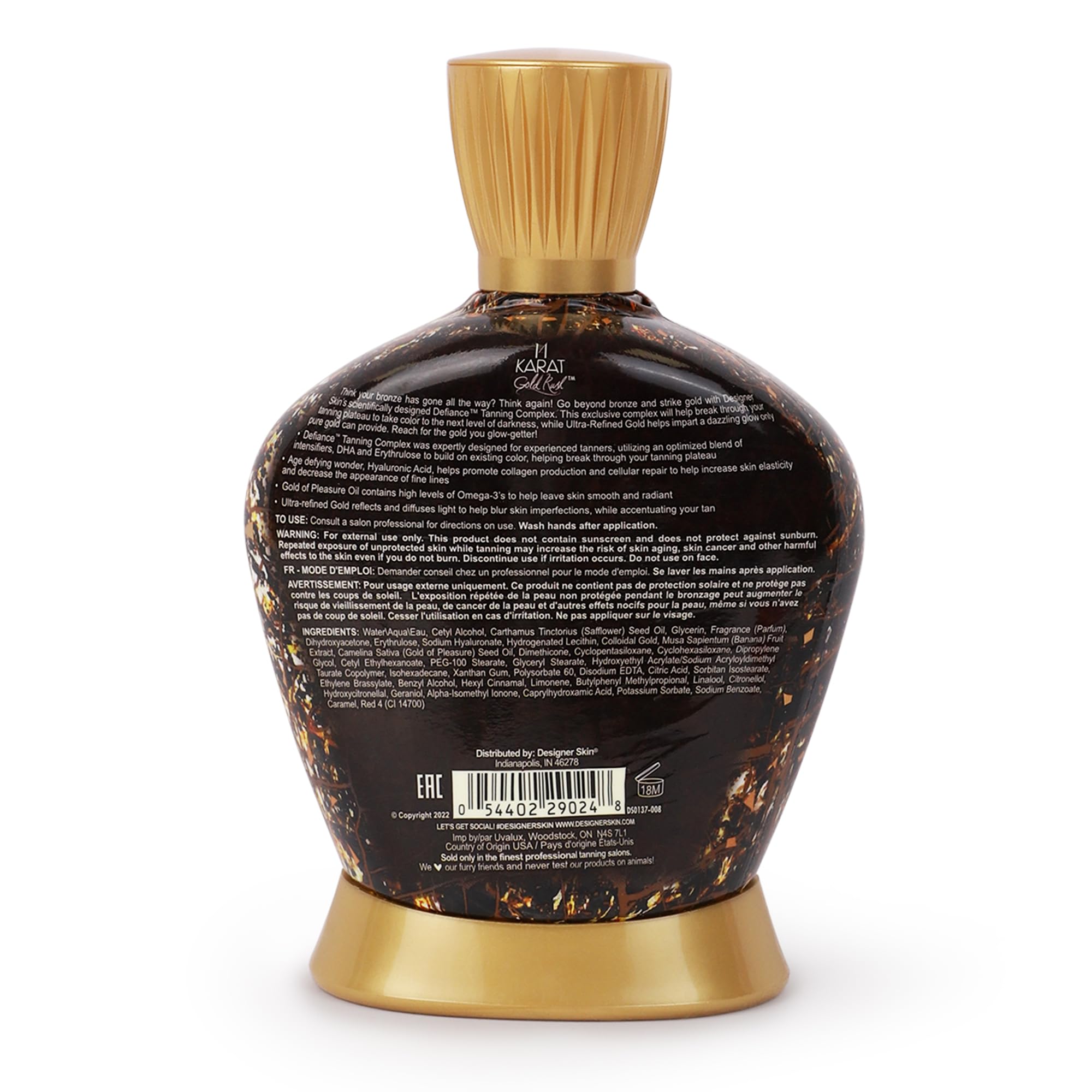 Designer Skin 14 Karat Gold Rush Bronzing Lotion – 13.5 fl oz | Deep, Long-Lasting Bronze