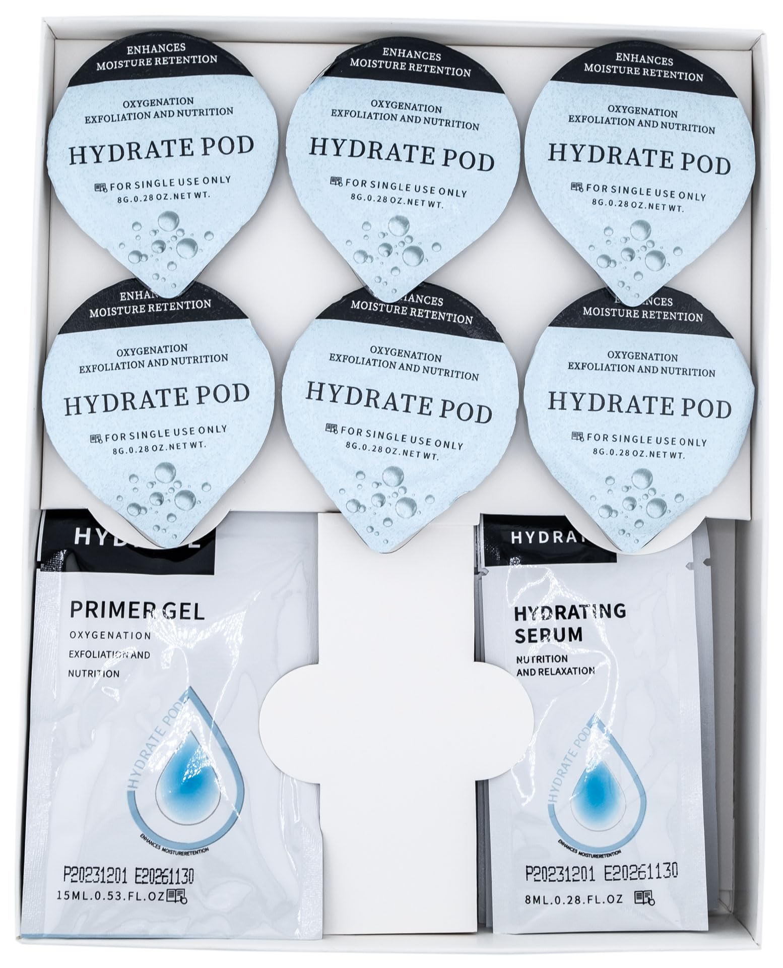 Hydrate Pods: Oxygen Facial CO2 Therapy at Home – 6 Pods + Primer Gel + Serum (New Formula, Less Foam)