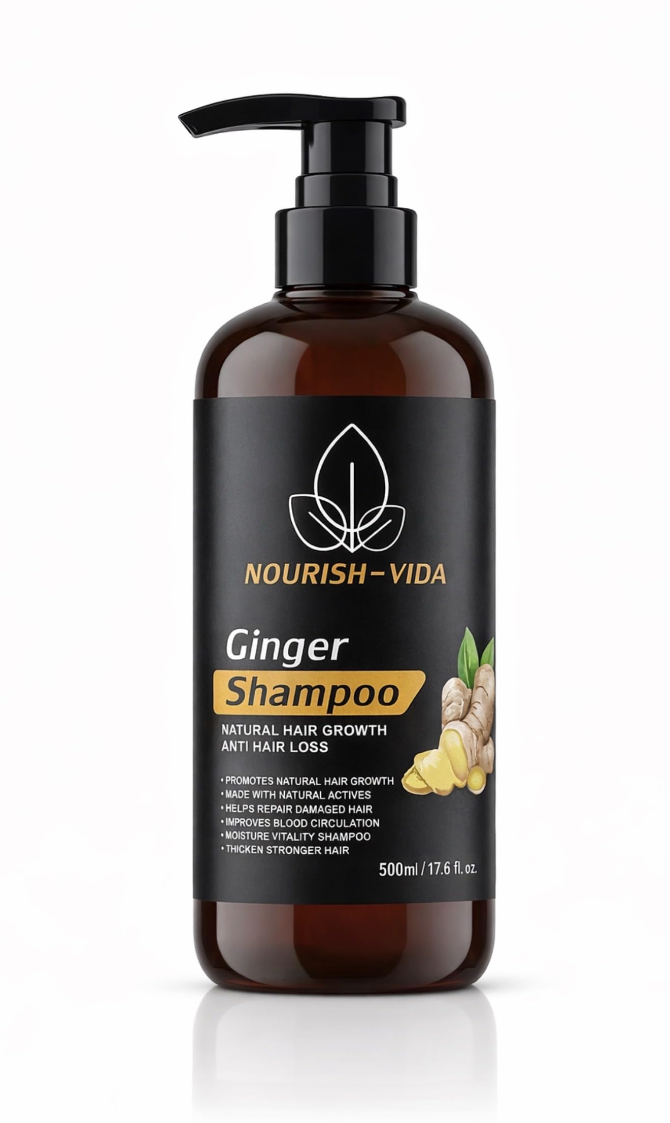 Generic Nourish-Vida Ginger Shampoo – Scalp Therapy for Dry, Itchy, Thinning Hair (17.6 fl oz)