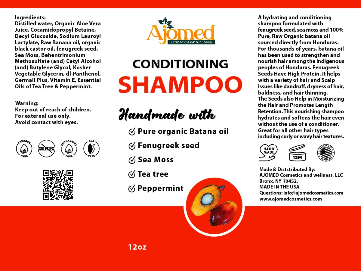 Handmade Hair Shampoo & Conditioner Set with Batana Oil & Sea Moss