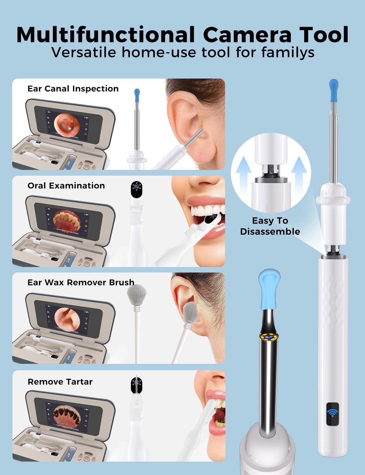 Sofbunny A03 Ear Wax Removal Tool with Screen – 1080P HD Otoscope Kit