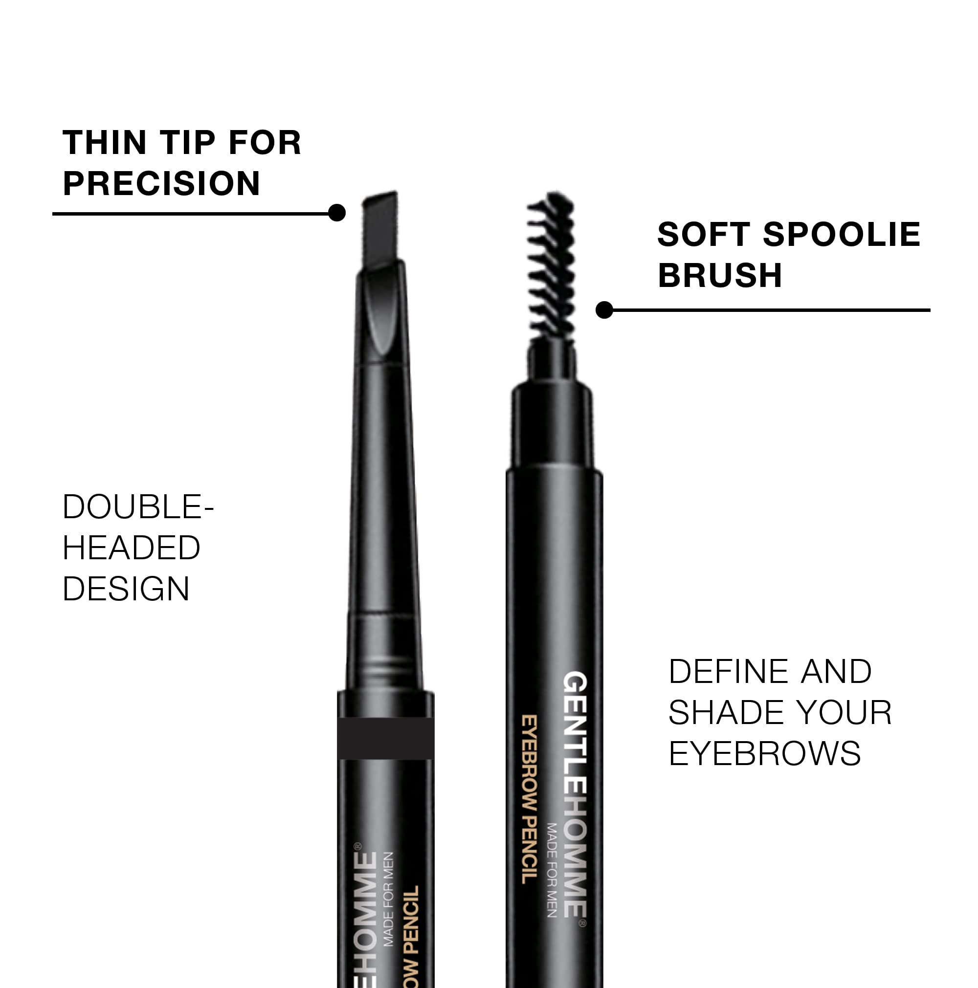 Gentlehomme Men's 2-in-1 Eyebrow Brush & Pencil | Shape, Define & Fill