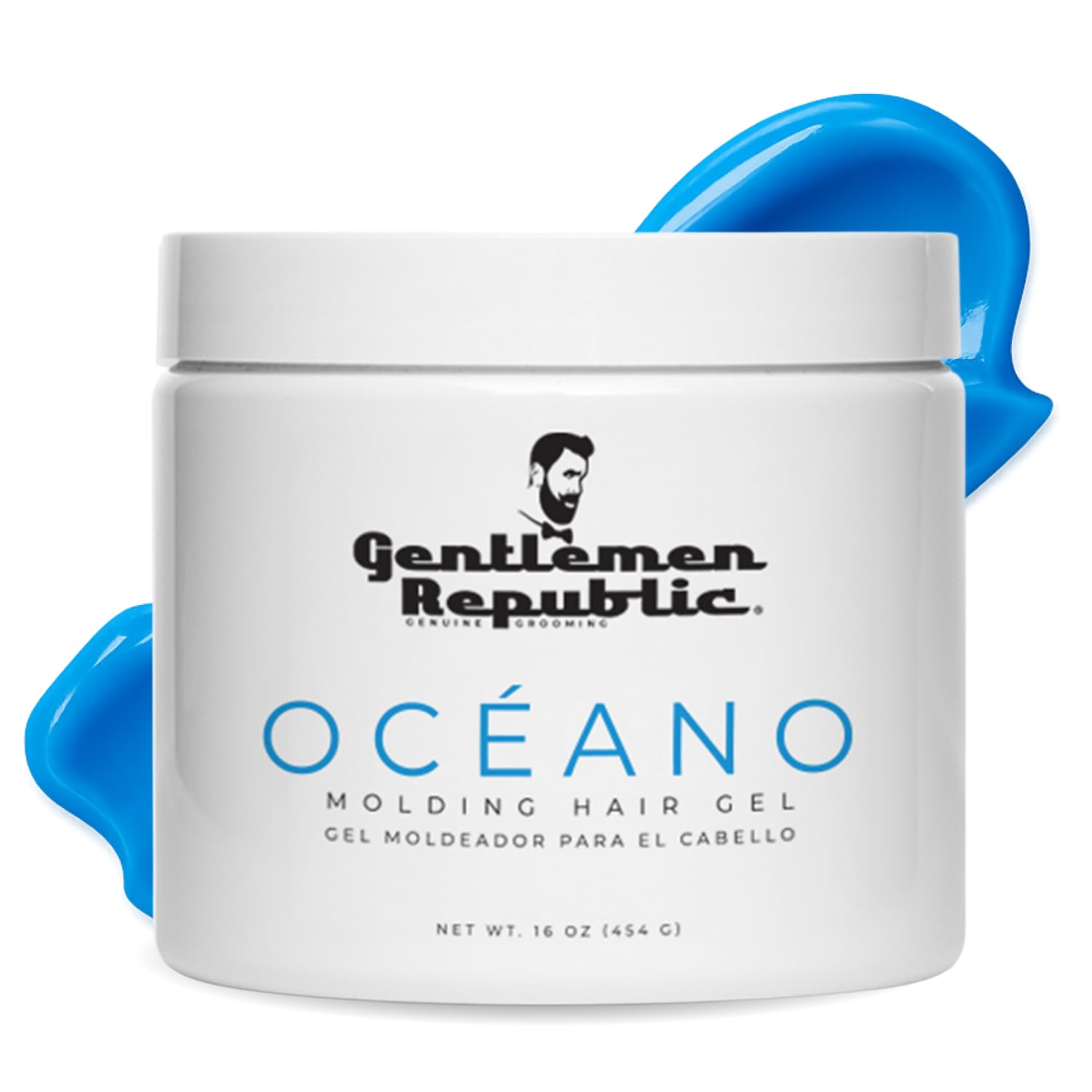 Gentlemen Republic Oceano Hair Gel 16oz – 100% Alcohol-Free, Strong Hold, High Shine, Made in USA