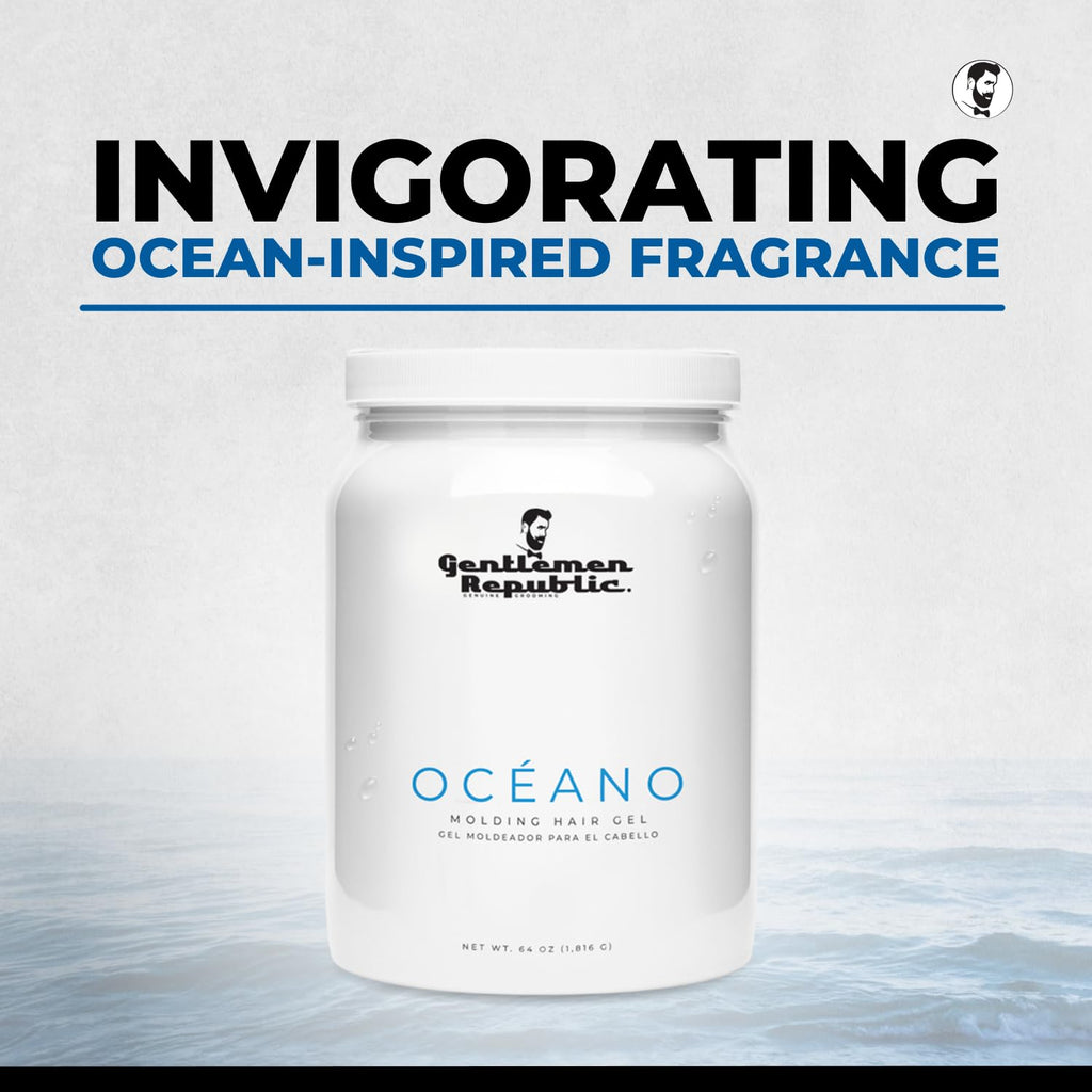 Gentlemen Republic Oceano Hair Gel 32oz — Strong Hold, High Shine, Alcohol-Free