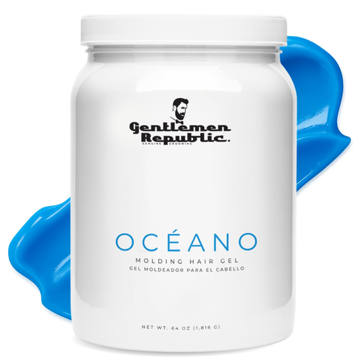 Gentlemen Republic Oceano Hair Gel 64oz – Strong Hold, High Shine, Alcohol-Free