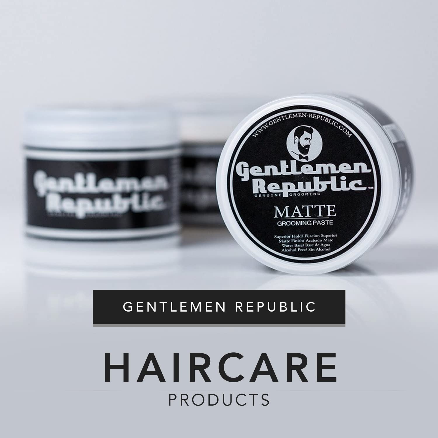 Gentlemen Republic Matte Paste Pack of 2 – Water-Based, Alcohol-Free, Superior Hold, Matte Finish | Made in USA