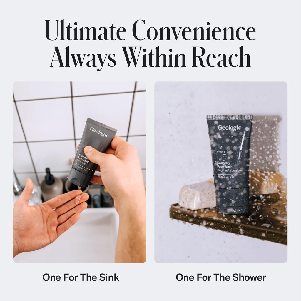 Geologie Daily Face Wash for Sensitive Skin | Fragrance-Free 2-Pack