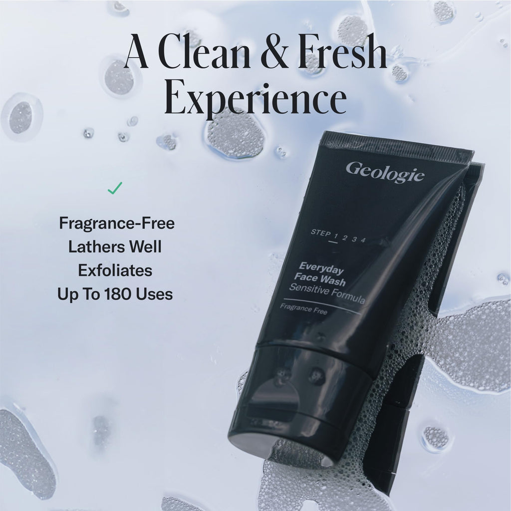 Geologie Daily Face Wash for Sensitive Skin | Fragrance-Free 2-Pack