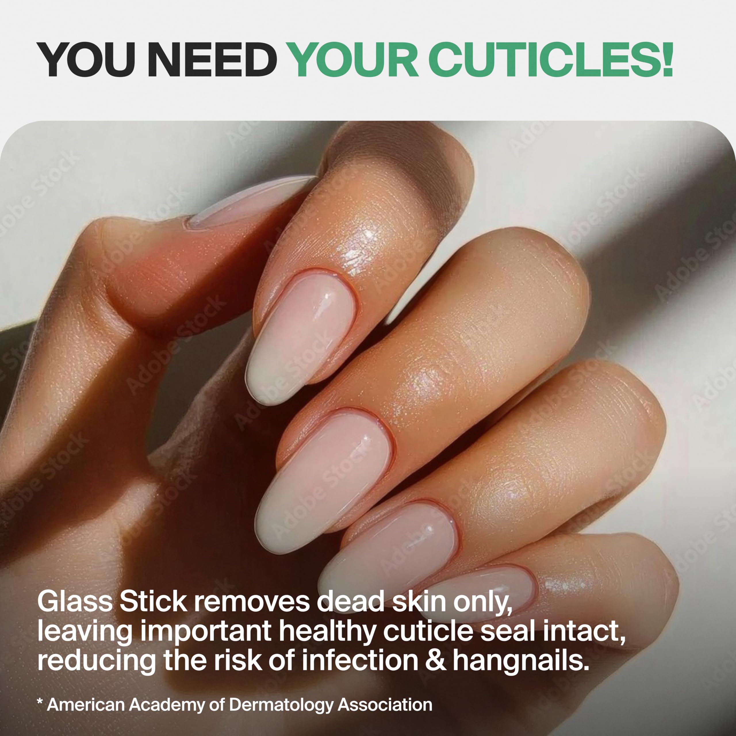 GERMANIKURE Grey Glass Cuticle Stick with Suede Sleeve – Ethically Made in Czech Republic
